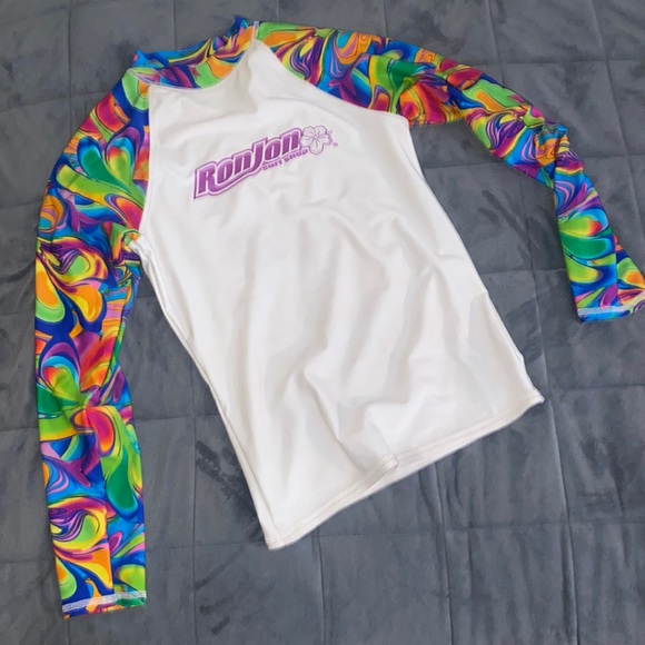 rare Vintage Ron Jon psychedelic long sleeve rash guard - Picture 1 of 4